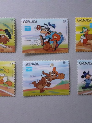 Walt Disney Grenada Stamp Set 6 Mint Ameripex Philatelic '86