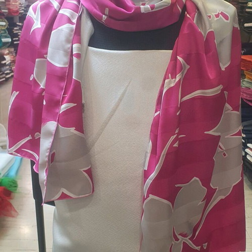 Satin silk printed pashmina scarf new 2 meters x 60 width