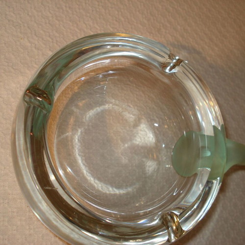 Crystal ashtray used 15cm x 13cm x 6cm, 1100g