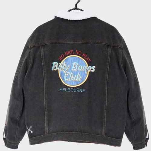 Billy Bones Club Hard Knocks Sherpa Denim Jacket new, women's L