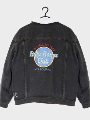 Billy Bones Club Hard Knocks Sherpa Denim Jacket new, women's L