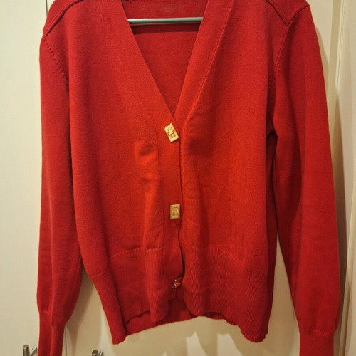 Red cardigan like new with beautiful clasp size M