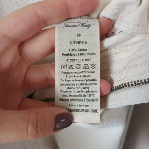 American Vintage carrot line jeans like new, white and beige, size S