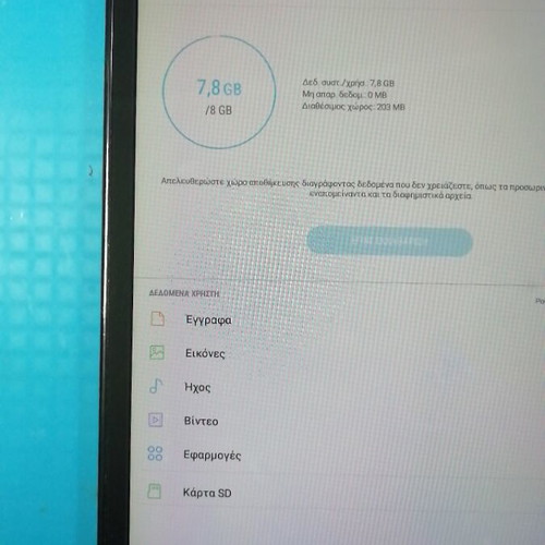 Samsung Galaxy Tab A used with 1.5GB RAM and 8GB ROM