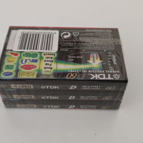 TDK D60 cassette tapes new old stock sealed pack of 3