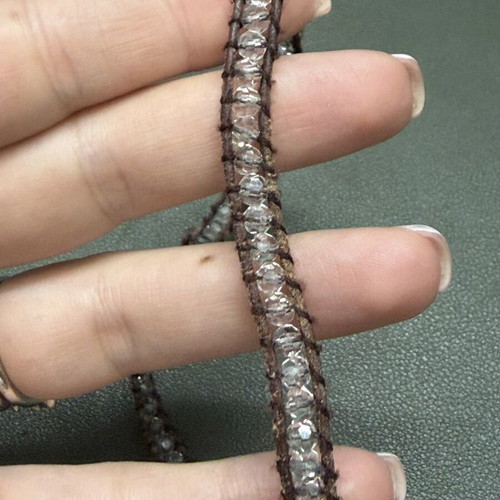 Choker with Swarovski beads used, gray