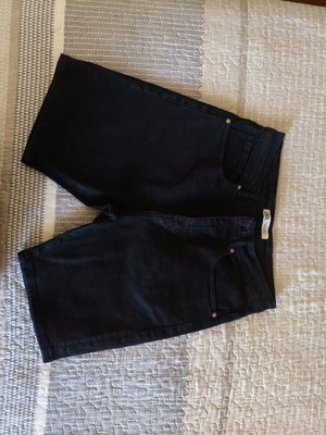 Zara men's black denim bermuda shorts new, size M