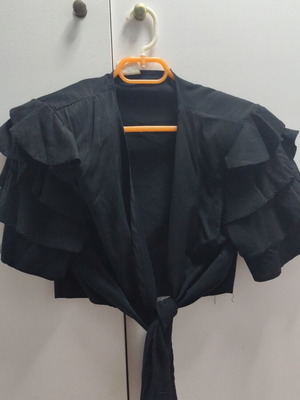 Black shirt tied front like new, bolero style