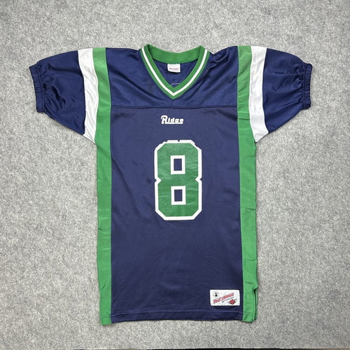 Vintage 90s Game Worn Canadian Football Jersey #8 Ridge Navy Green M used