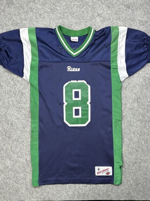 Vintage 90s Game Worn Canadian Football Jersey #8 Ridge Navy Green M used