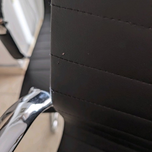 Black office visitor chairs used, set of 2