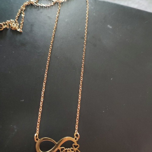 Infinity necklace gold color stainless steel new