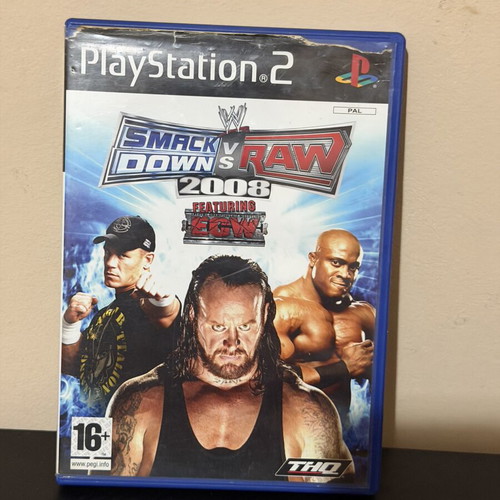 WWE SmackDown vs Raw 2008 PS2 game used, sports genre