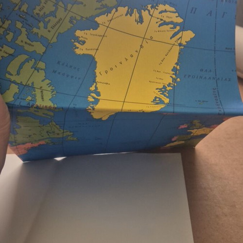 Vintage world map new from old bookstore stock