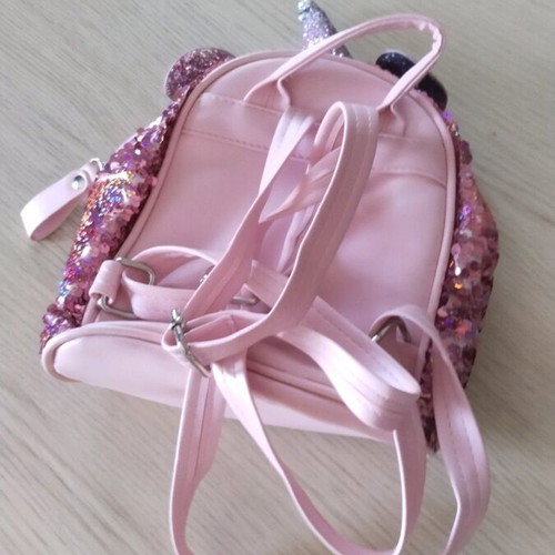 Cat And Jack Little Girls Unicorn backpack like new with pink sequins