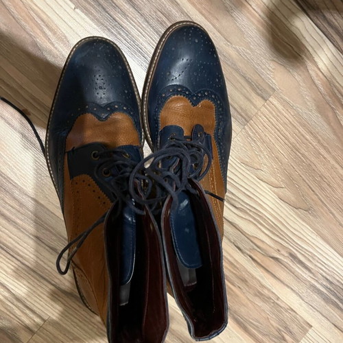 Brogue boots used, brown and blue, size 42