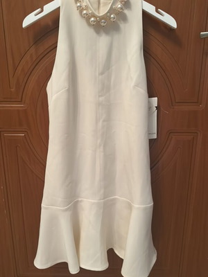 Zini Atelier White Dress with Pearls like new