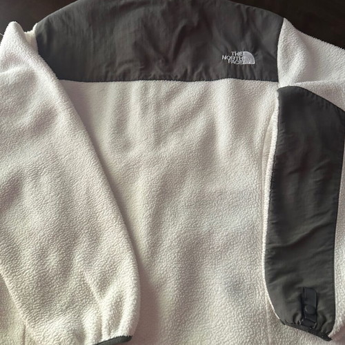 The North Face women's M fleece jacket white with khaki windproof fabric