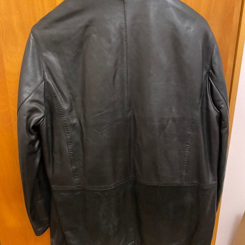 Gallotti leather men's half coat used, black, size XL