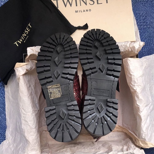 Twinset Milano Leather Combat Boots new, women's size 38