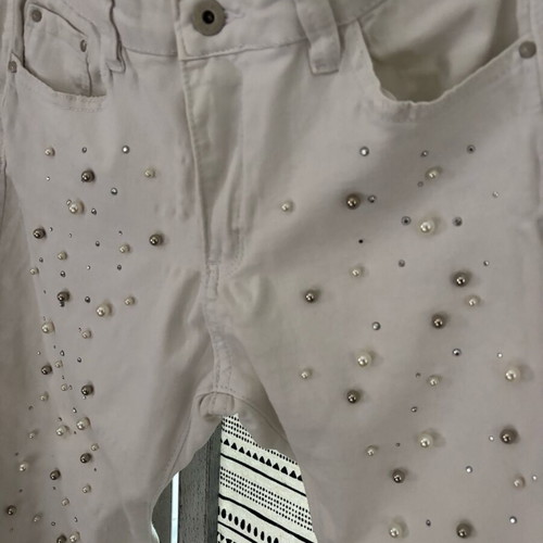 White summer pants with beads XL like new