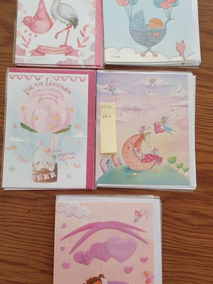 Greeting cards for babies new, pack of 14 for birth or baptism