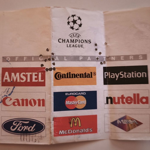 Olympiakos vs Real Madrid Champions League Ticket 1999 used