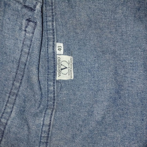 Valentino vintage denim men's jacket with checkered lining, size 40IT