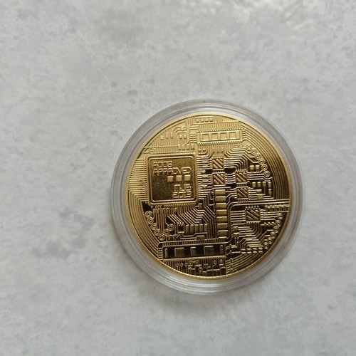 Collectible BTC Bitcoin gold color souvenir in capsule new