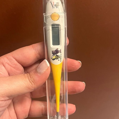 Baby thermometer used with flexible tip for newborns