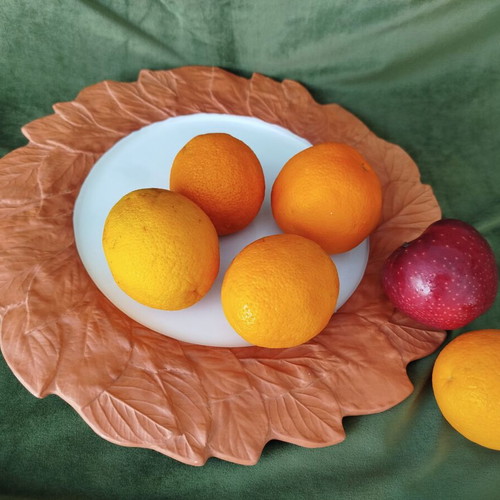 Ceramic serving platter "Lemon Leaf" like new
