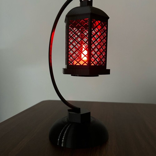 Lamp for LED candle like new, black, 27 cm