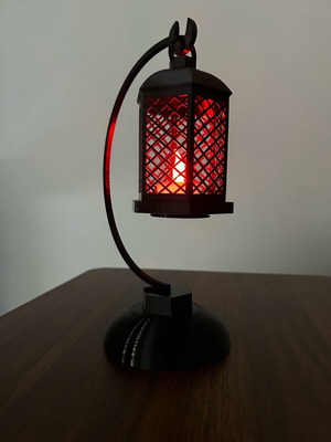 Lamp for LED candle like new, black, 27 cm