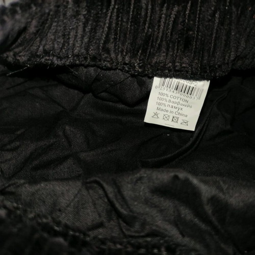 Black corduroy cap with silver safety pin new