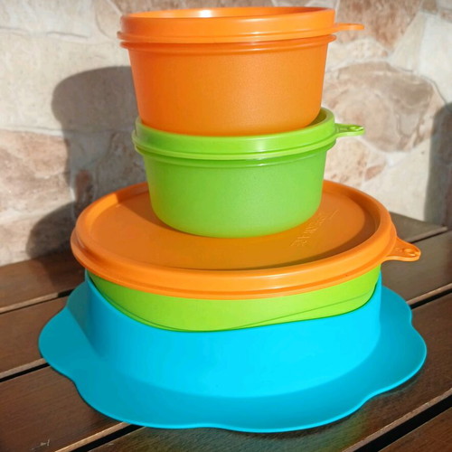 Tupperware kids set new with plate and 2 bowls 200ml