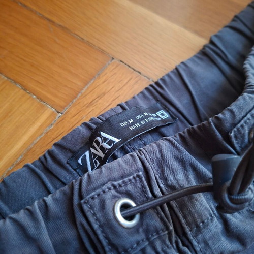 Zara cargo pants size M used, charcoal gray-washed black