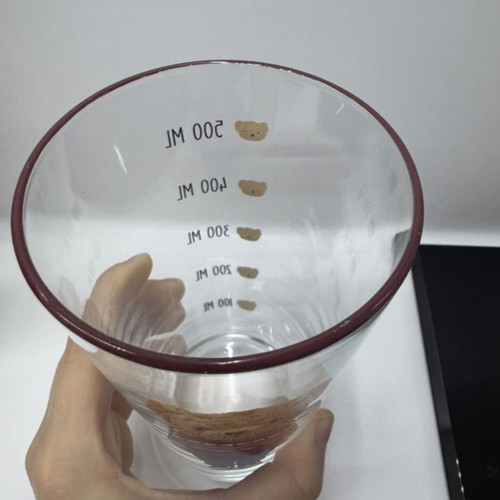 Glass with teddy bear design like new from LCW