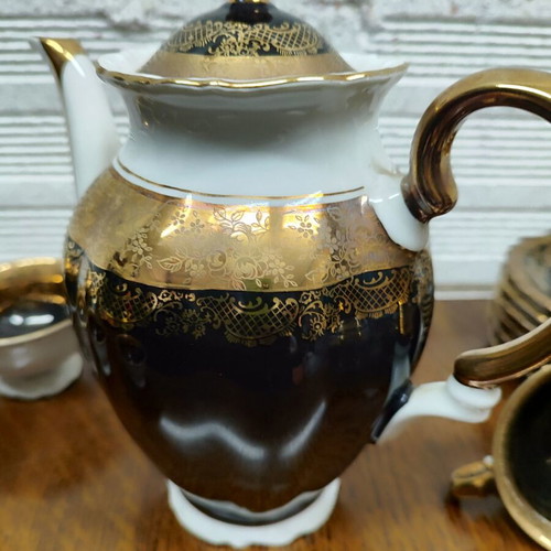 Bareuther Bavaria coffee set used, Bavarian porcelain with gold details