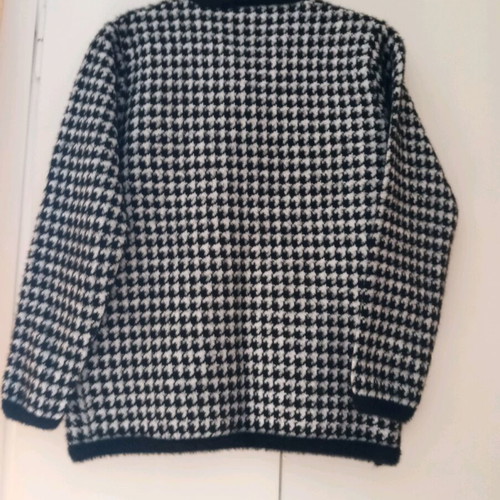 Wool houndstooth cardigan thick warm new