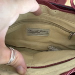 David Jones Collection shoulder bag, burgundy crocodile texture
