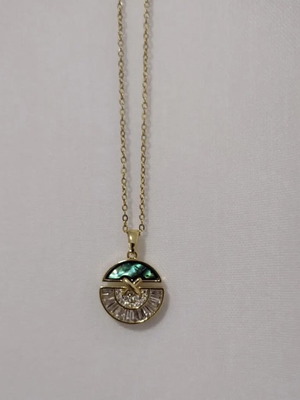 Stainless steel necklace new with zircon 45cm adjustable chain