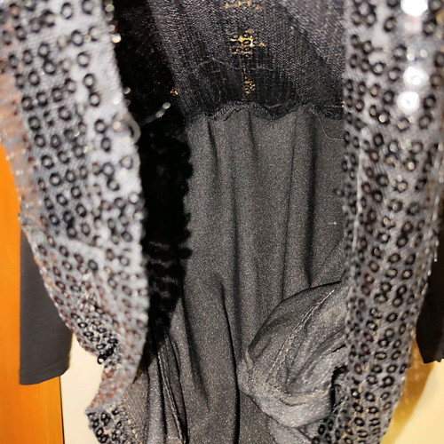 Women's tanktop with bolero twin set new, black with sequins