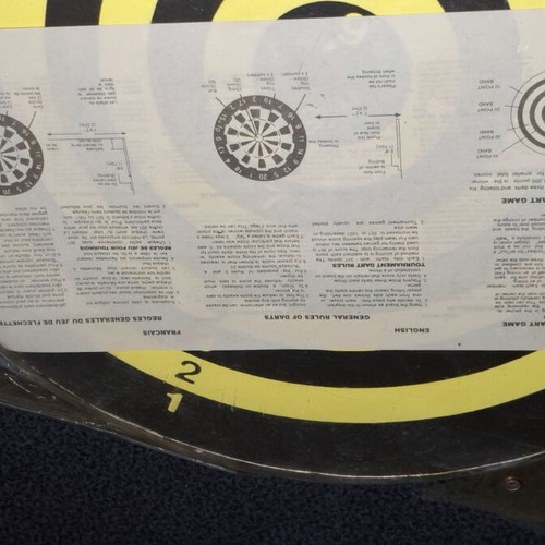 Paper Dartboard 38cm double-sided with 6 steel tip darts new