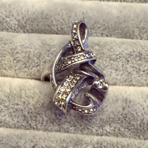 Etalon Jenavi silver ring new with Swarovski crystals