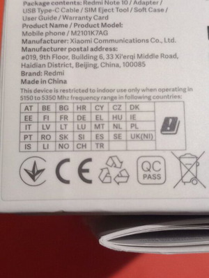Redmi Note 10 box new without accessories
