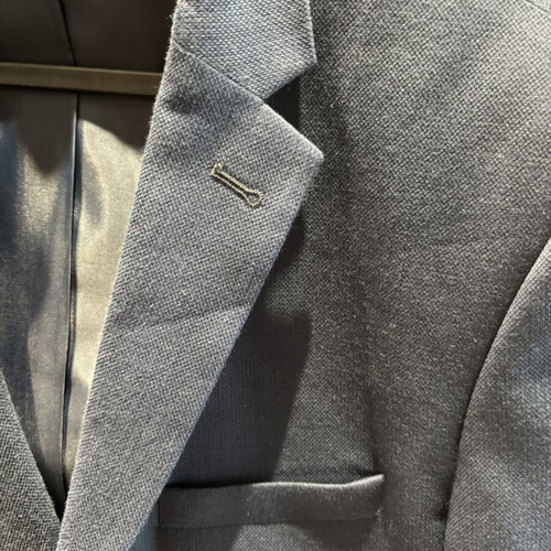 Berto Lucci Wool Blend Blazer Navy Blue EU 54