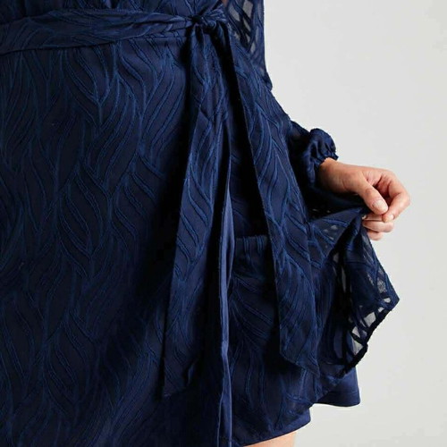 About You dress, dark blue, size M, wrap with belt