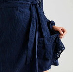 About You dress, dark blue, size M, wrap with belt