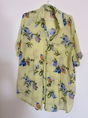 Vintage light floral shirt used, multicolor, size L