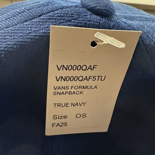 Vans snapback hat new, blue, one size